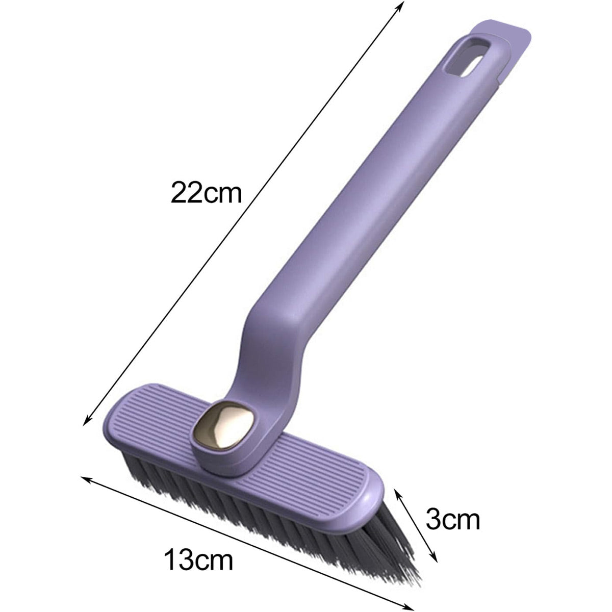 Multi-Functional Rotary Cleaning Brush Hard Bristle Slot Seam Wall Tile Brush - White