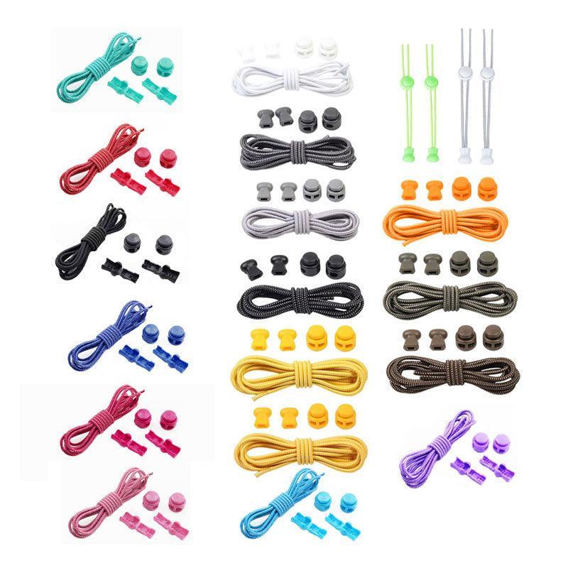 No Tie Elastic Shoelaces with Toggle Locks for Sneakers Running Walking Shoes - Golden