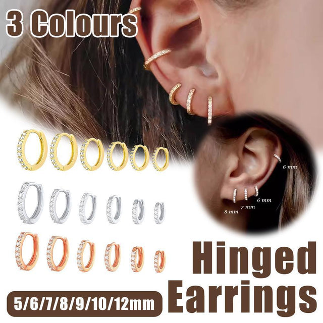 7sizes Hoop Earring Silver Piercing Jewellery - Champagne-9mm Model 959896