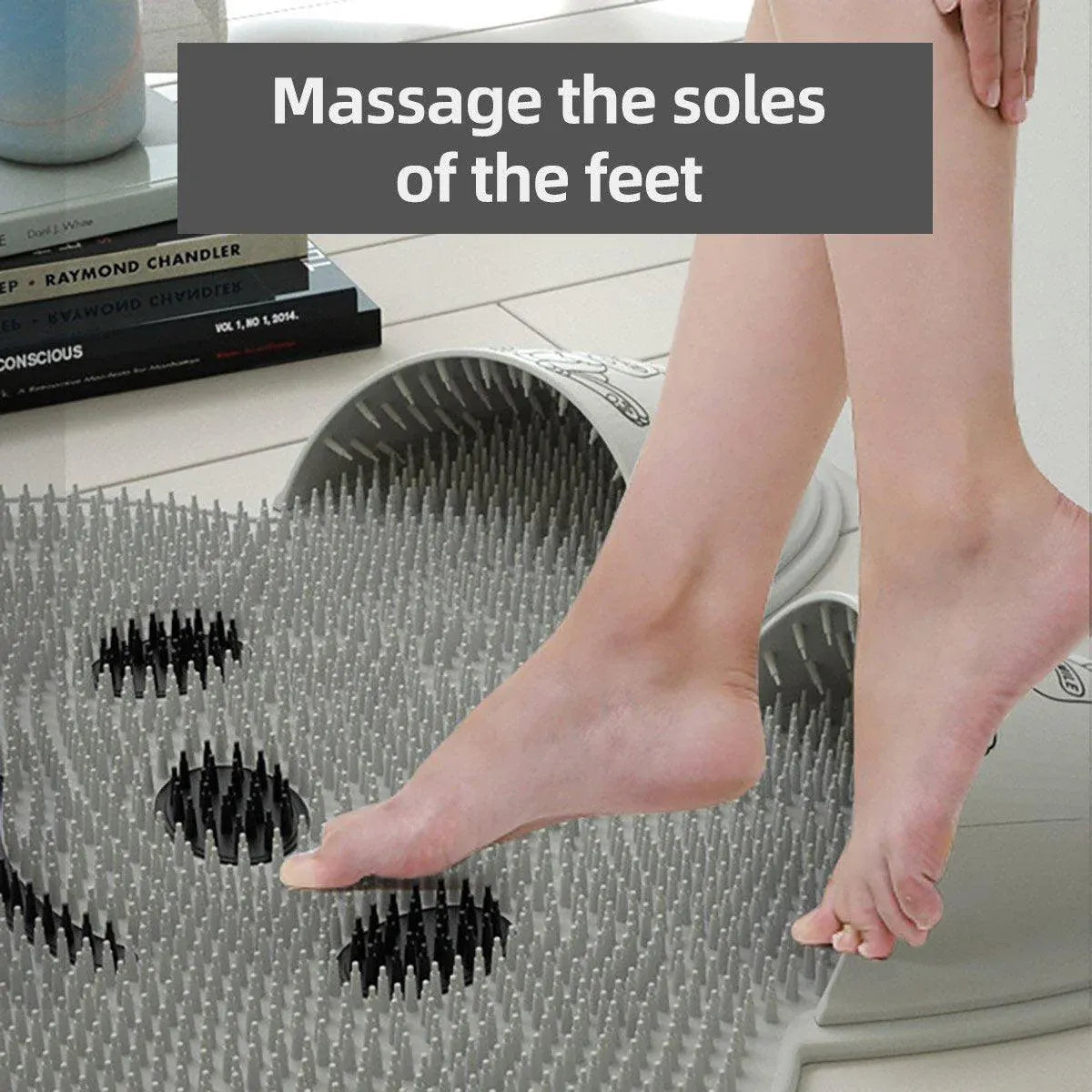 Silicone Foot Scrubber Rabbit Tub Mat Suction Cup Exfoliating Brush Cleaning Mat - Pink