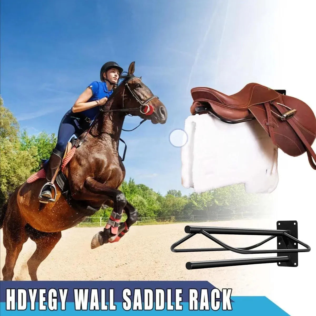 Wall Mounted Saddle Rack Hanging Harness Saddle Holder Equestrian Storage Stand