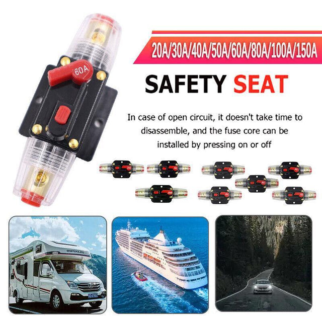 20-150Amp Circuit Breaker Dual Battery Ip67 Waterproof Fuse Manual Reset 12V 24V - 40AMP