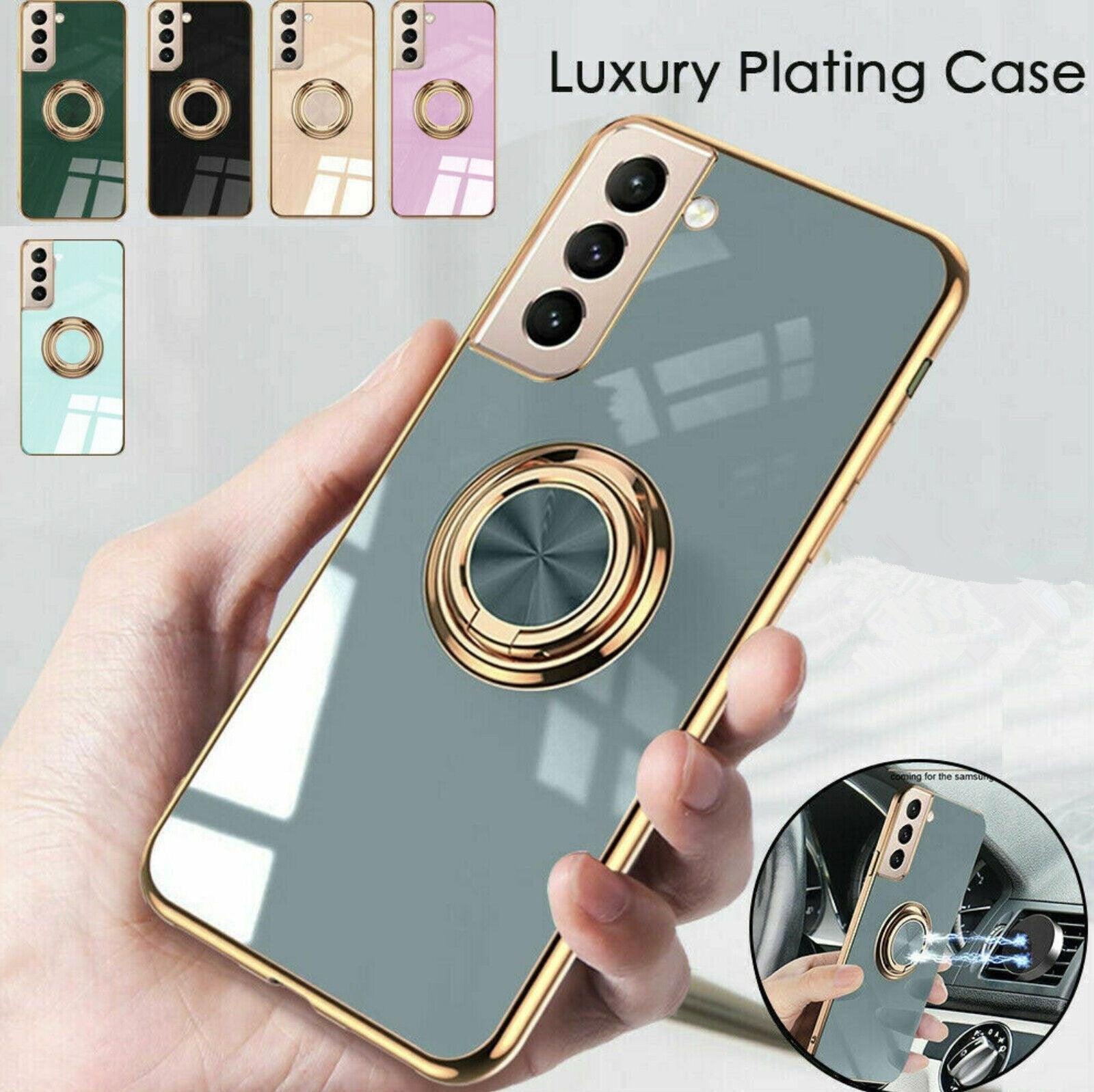 Black Shockproof Ring Holder Case Cover for Samsung S22 Ultra Plus Note 20 - Samsung Galaxy A73