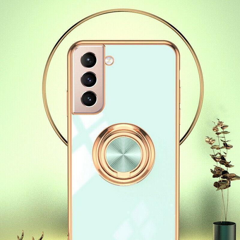 Black Shockproof Ring Holder Case Cover for Samsung S22 Ultra Plus Note 20 - Samsung Galaxy A73