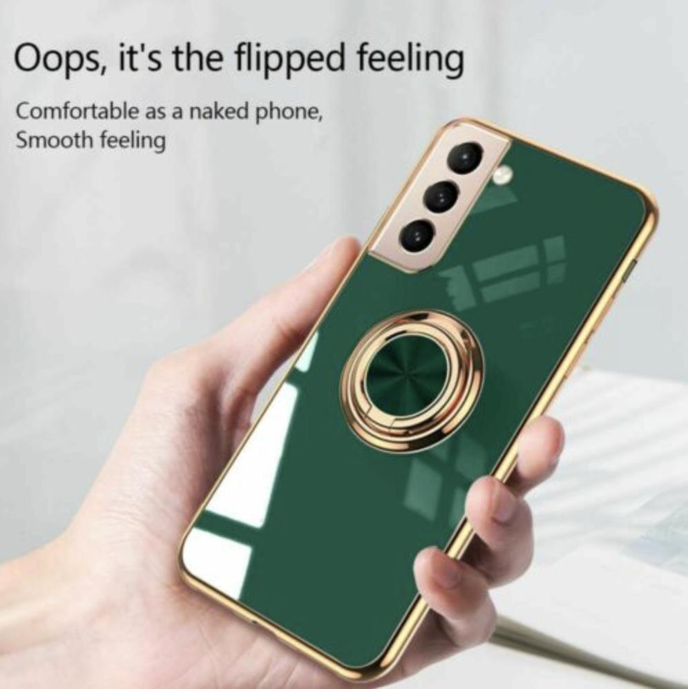 Dark Green Shockproof Ring Holder Case Cover for Samsung S22 Ultra S22 Plus Note 20 - Samsung Galaxy S22Ultra