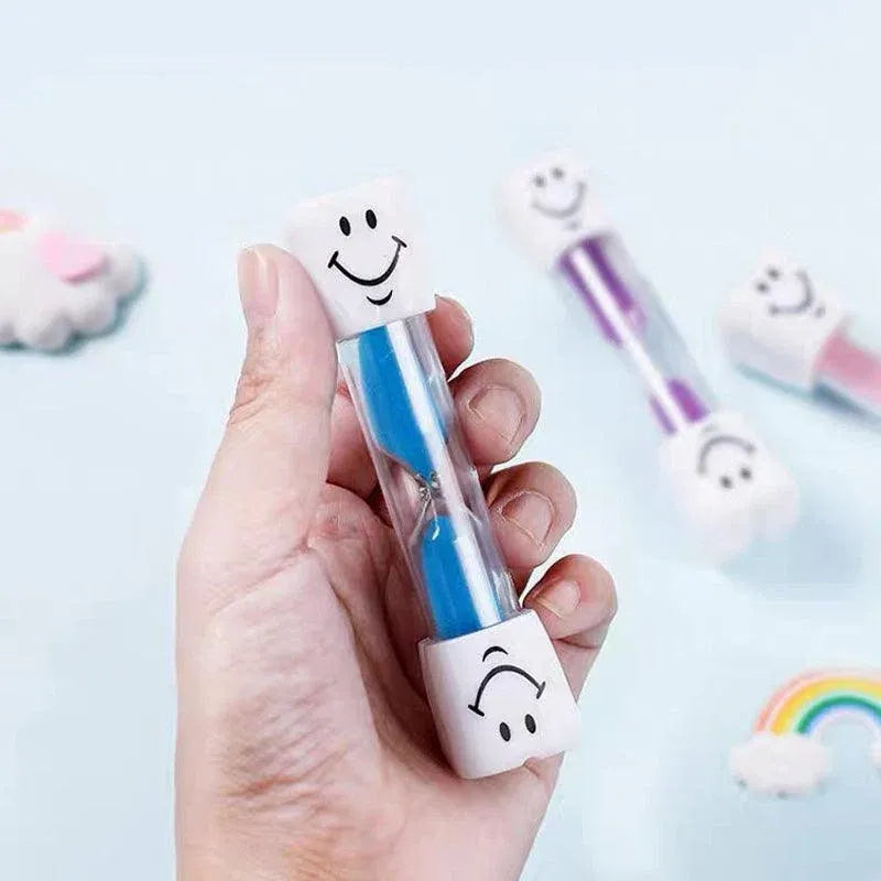 3 Mins Hourglass Sand Timer Kids Gifts Egg Kitchen Smiley Tooth Brushing Clock - Pink