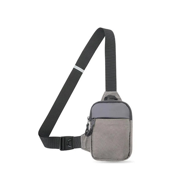 Sports Chest Bag Crossbody Backpack Mini Fashion Satchel for Outdoor Travel - Grey