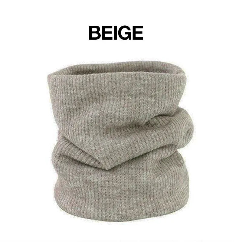 Fleece Neck Warmer Thermal Tube Scarf Winter Snood Hat for Men Women Outdoor - Beige