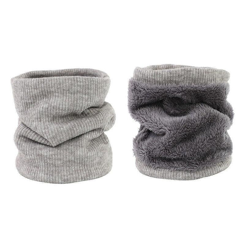 Fleece Neck Warmer Thermal Tube Scarf Winter Snood Hat for Men Women Outdoor - Blue