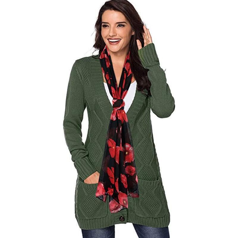 Women Ladies Poppy Print Floral Scarf Remembrance Day Poppies Scarves Wrap Shawl