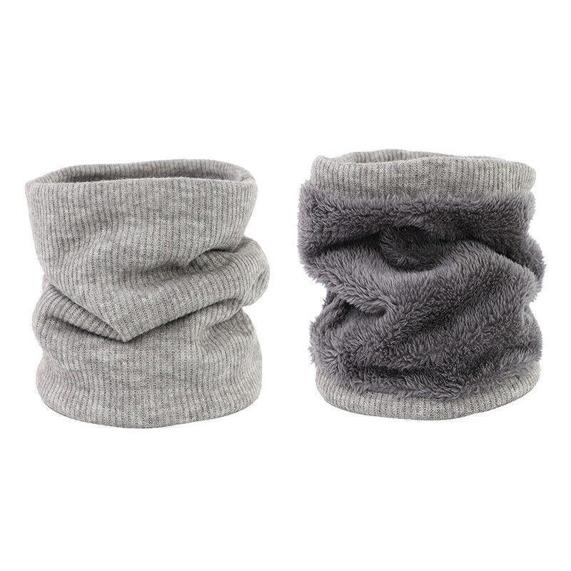 Fleece Neck Warmer Thermal Tube Scarf Winter Snood Hat for Men Women Outdoor - Navy