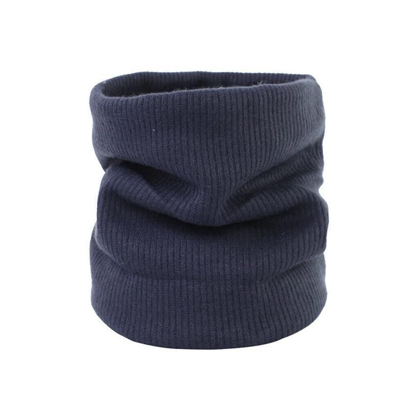 Fleece Neck Warmer Thermal Tube Scarf Winter Snood Hat for Men Women Outdoor - Navy