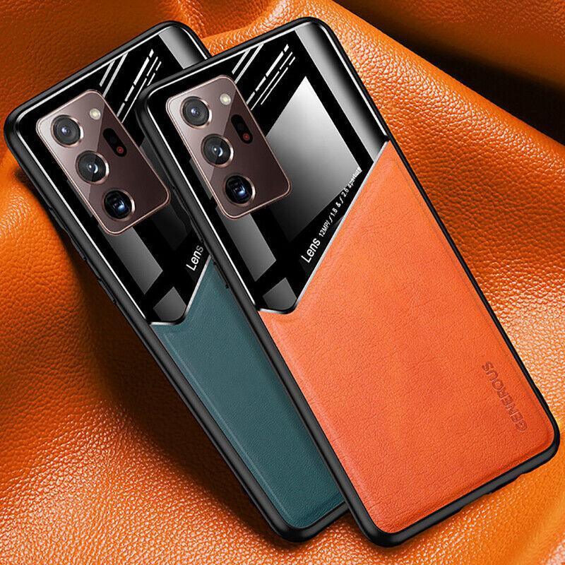 For Samsung Galaxy S21 S22 Note 20 Ultra Plus S20 FE Leather Case Black - For Samsung S20 Plus