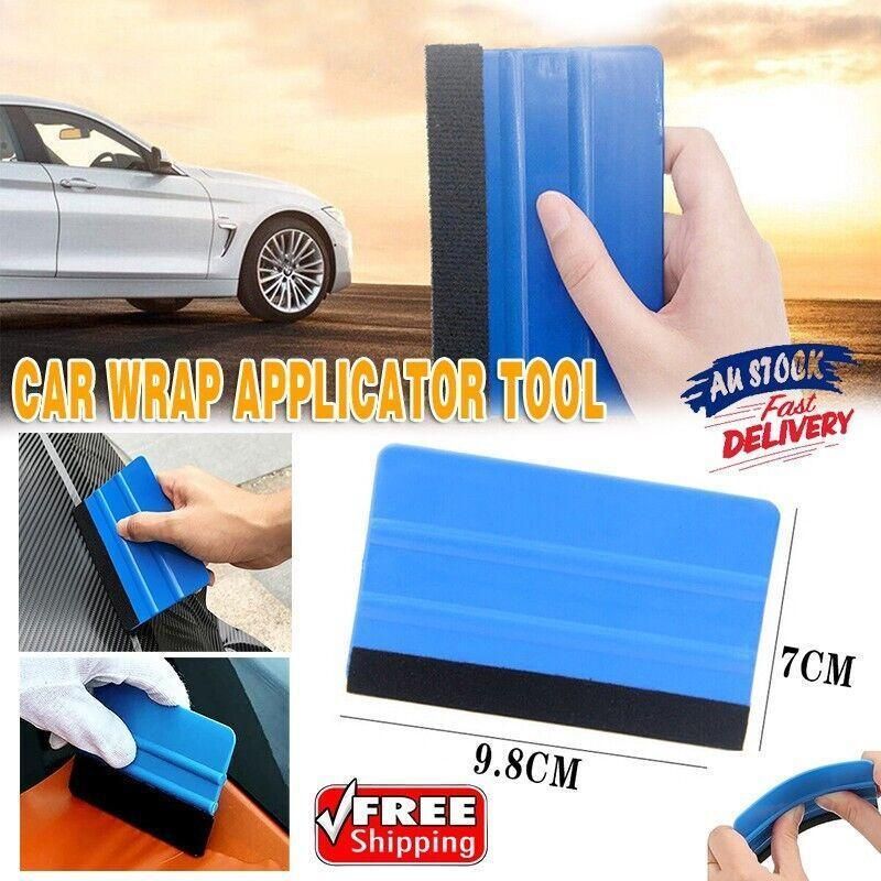 Felt Edge Squeegee For Decals Sticker Vinyl Sheet Car Wrap Applicator Tool Blue