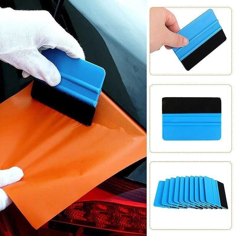 Felt Edge Squeegee For Decals Sticker Vinyl Sheet Car Wrap Applicator Tool Blue