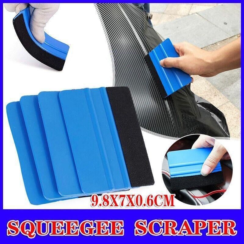 4Pcs Car Wrapping Vinyl Squeegee Scraper Tool Wrap Soft Felt Edge Sticker Tools