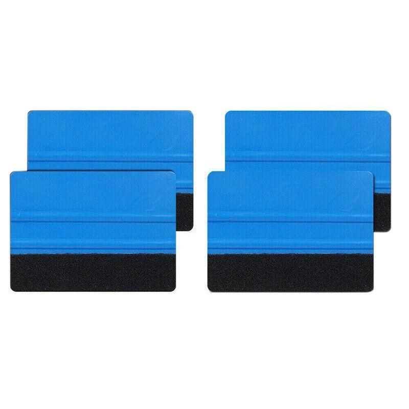 4Pcs Car Wrapping Vinyl Squeegee Scraper Tool Wrap Soft Felt Edge Sticker Tools