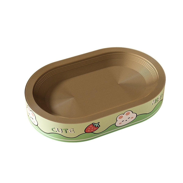 Extra-Large Oval Cat Scratching Board Pet Toy Cat Kittens Wear - Rabbit
