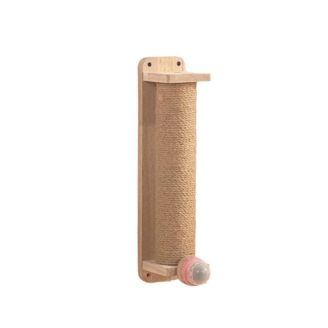 2Style Wood Wall-Mounted Natural Sisal Rope Cat Pet Toy - Single Column Pink