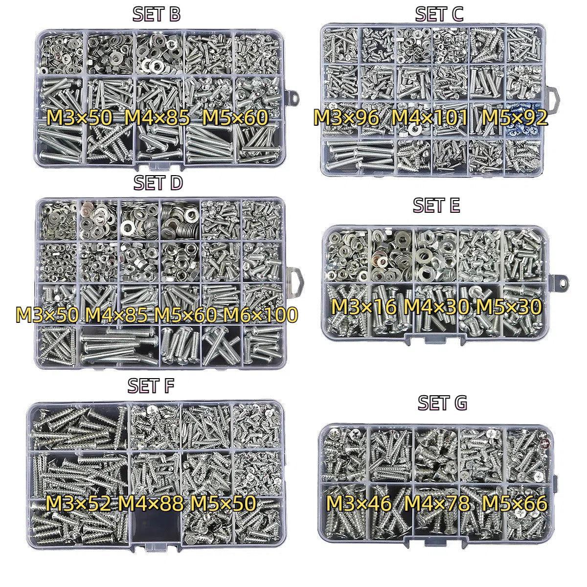 Household Self-tapping Screw Nut Gasket Box Set Multi-purpose Screw Assortment - E