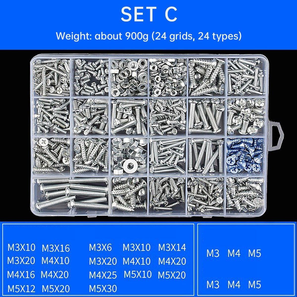 Household Self-tapping Screw Nut Gasket Box Set Multi-purpose Screw Assortment - E