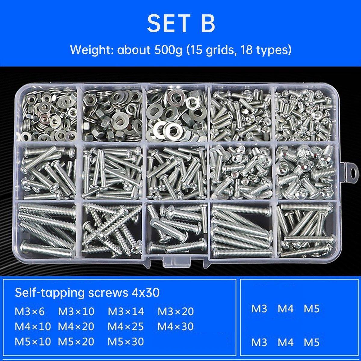 Household Self-tapping Screw Nut Gasket Box Set Multi-purpose Screw Assortment - E