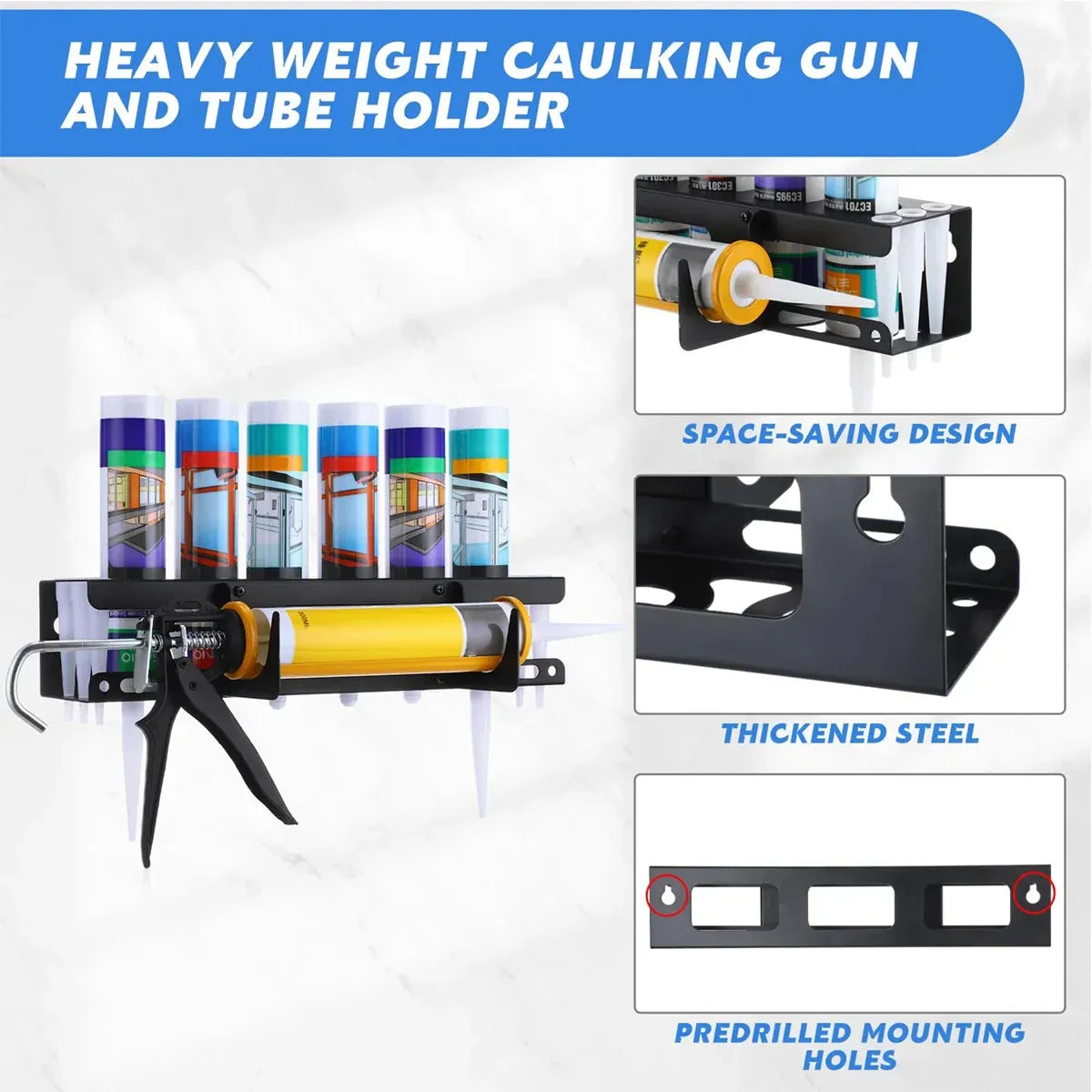 Sealant Loading Tool Holder Durable Space-Saving Storage Rack for Caulk Tubes