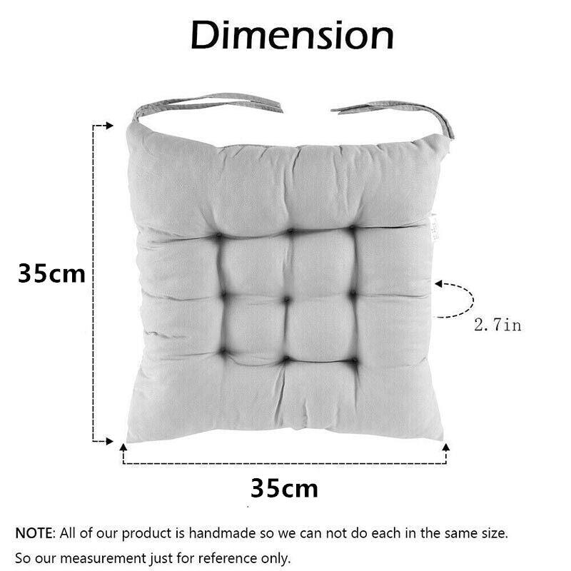 Soft Chair Cushion Pad for Indoor Outdoor Seating Square Seat Cover 35x35cm - Blue