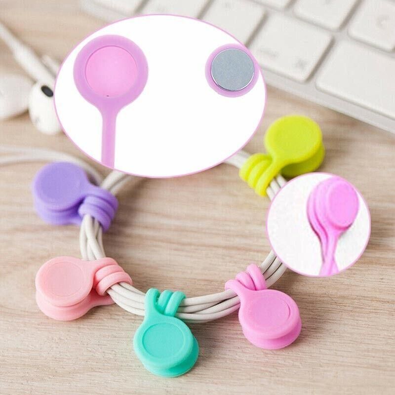 10PCS Cord Clip Organizer Reusable Cable Winder Holder for Desk and Office