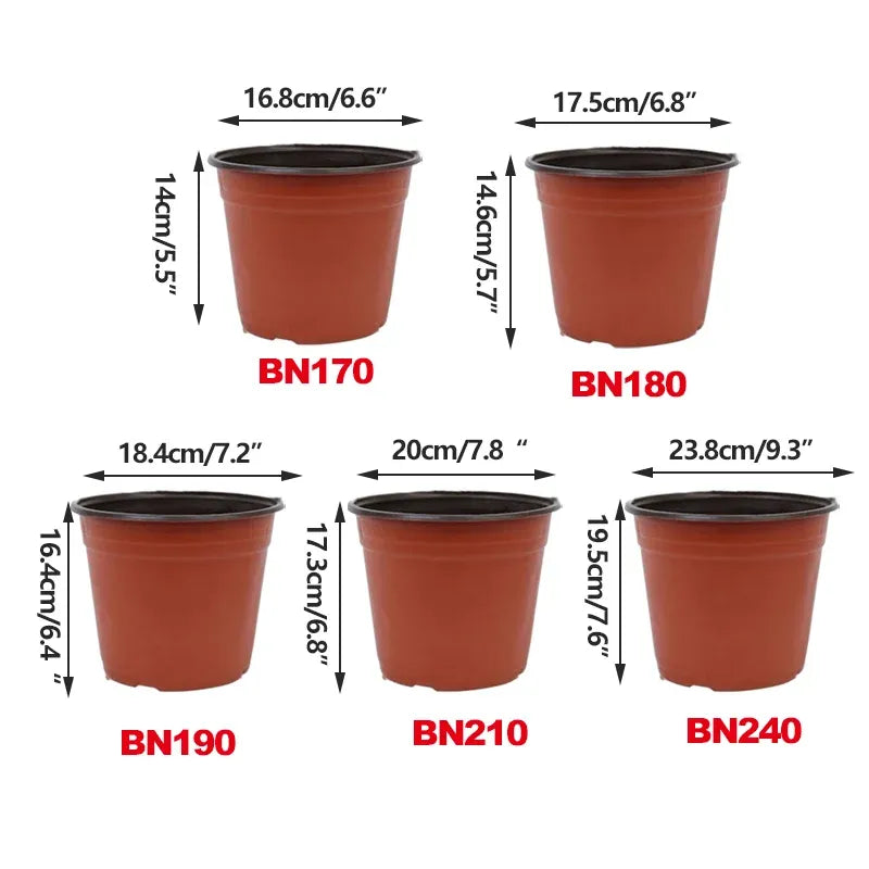 20Pcs Plastic Plant Pots Nursery Garden Seedling Flower Growing Containers - BN210-20x17.3cm