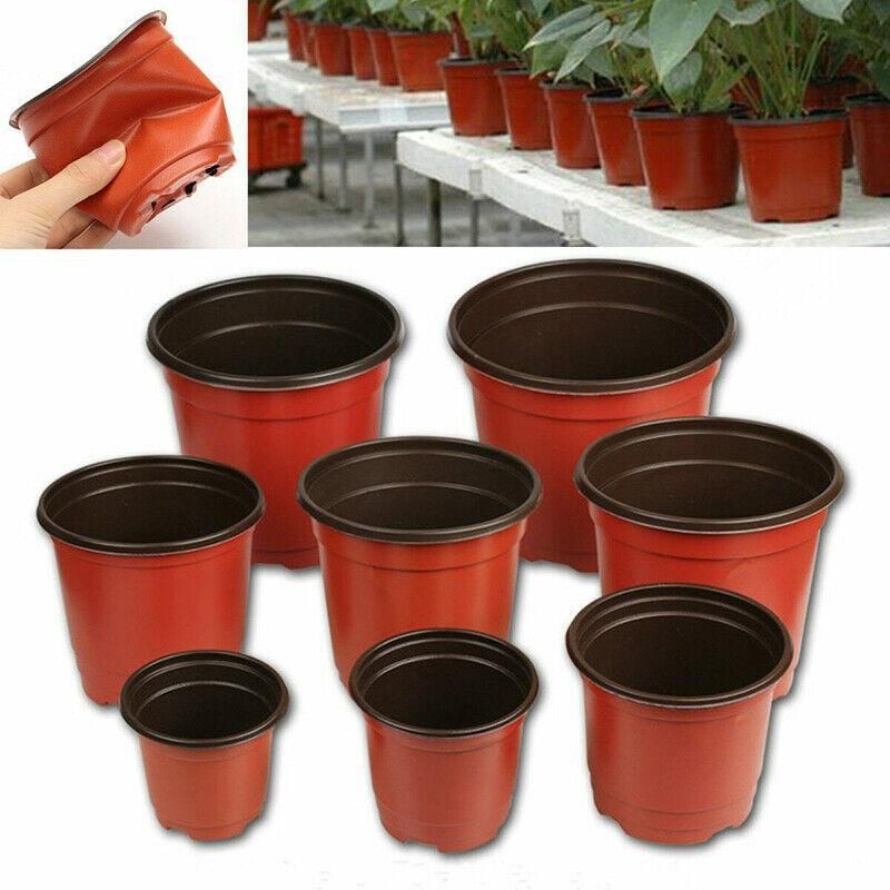 20Pcs Plastic Plant Pots Nursery Garden Seedling Flower Growing Containers - BN210-20x17.3cm