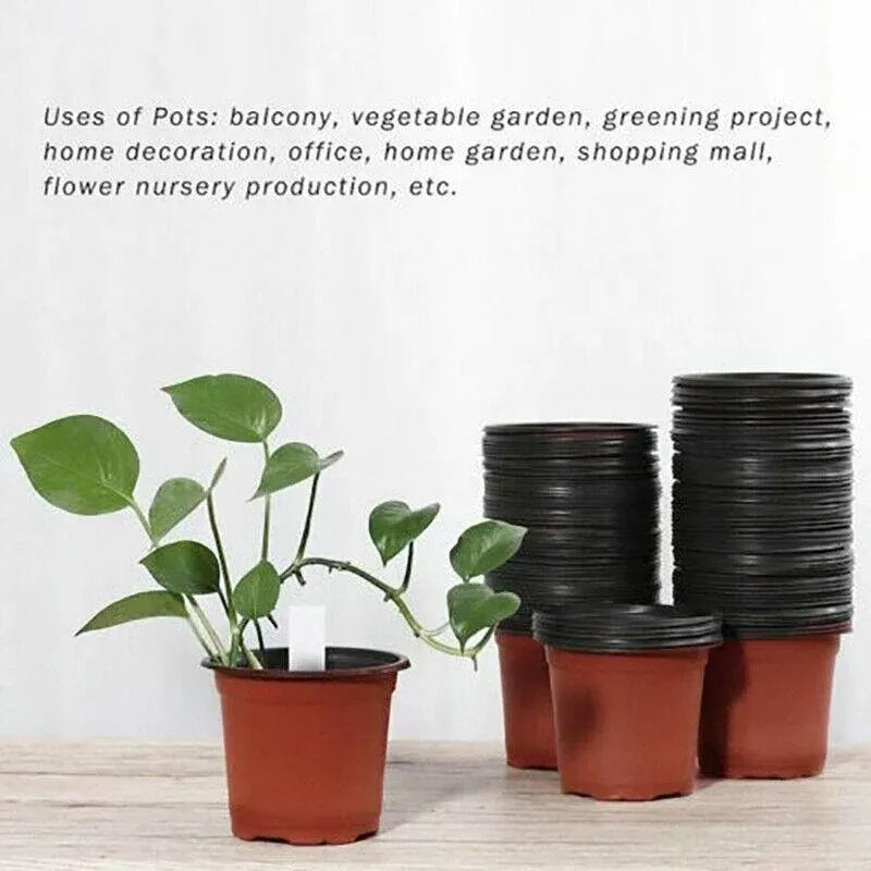 20Pcs Plastic Plant Pots Nursery Garden Seedling Flower Growing Containers - BN210-20x17.3cm