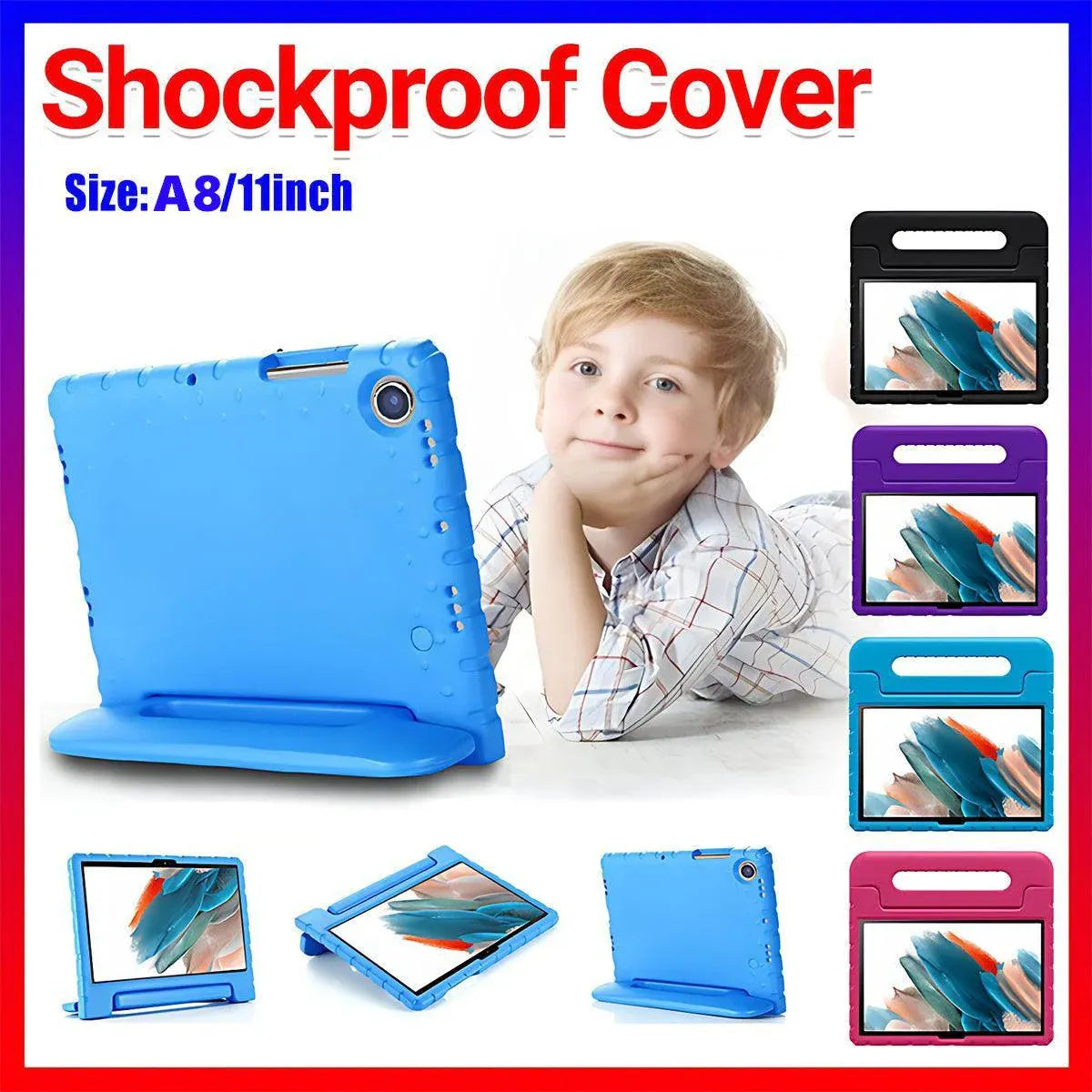 For Samsung Galaxy Tab A8 Plus 11Inch EVA Case Handheld Protective Drop Cover - Blue