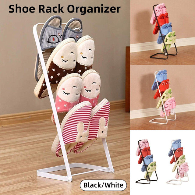 Simple Multi Layer Slipper Storage Rack Organizer Closet Shoe Organizer - White