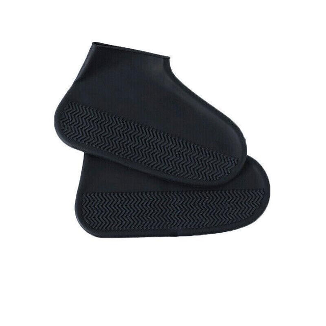 Shoe Cover Waterproof Silicone Non Slip Rain Water Rubber Foot Boot Overshoe S - Black