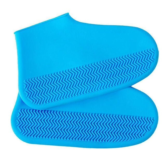 Shoe Cover Waterproof Silicone Non Slip Rain Water Rubber Foot Boot Overshoe S - Blue