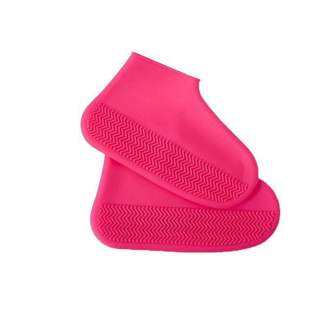 Shoe Cover Waterproof Silicone Non Slip Rain Water Rubber Foot Boot Overshoe S - Red