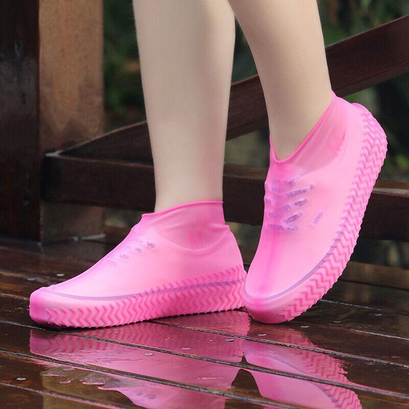 Shoe Cover Waterproof Silicone Non Slip Rain Water Rubber Foot Boot Overshoe S - Yellow