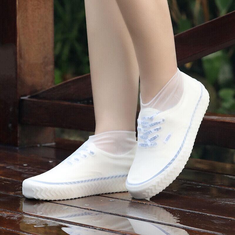 Shoe Cover Waterproof Silicone Non Slip Rain Water Rubber Foot Boot Overshoe S - Yellow