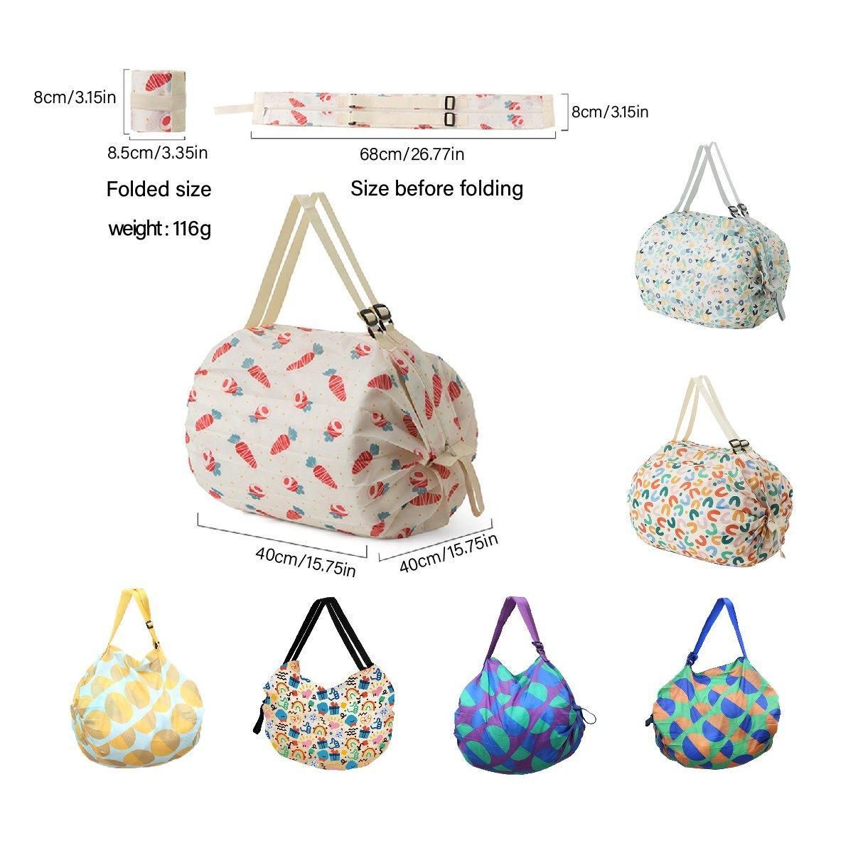 Large Foldable Eco-Friendly Shopping Bag Reusable Thickened Portable Travel Tote - 6