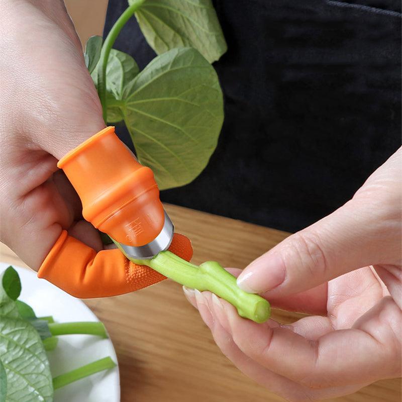 Garden Silicone Thumb Knife Finger Cutter Vegetable Harvesting Tool Picking Aid - S