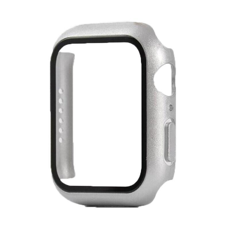 For Apple Watch iWatch Series SE 6 5 4 3 2 1 Case Full Glass Cover 38mm - Silver