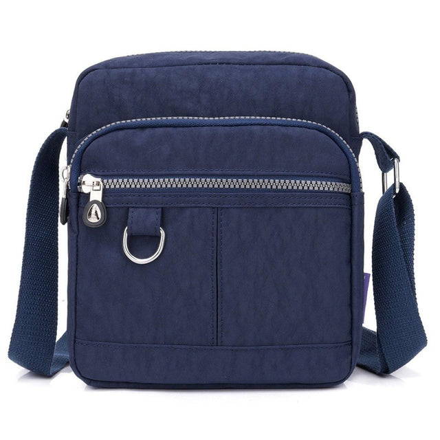 Ladies Shoulder Bag Nylon Fabric Crossbody Small Casual Handbag Dark Blue