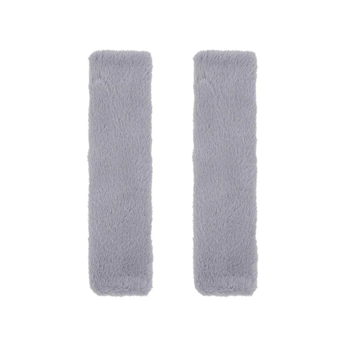 Winter Plush Shoulder Strap Cover Neck Cushion Pad for Comfortable Car Travel 2PCS - Grey