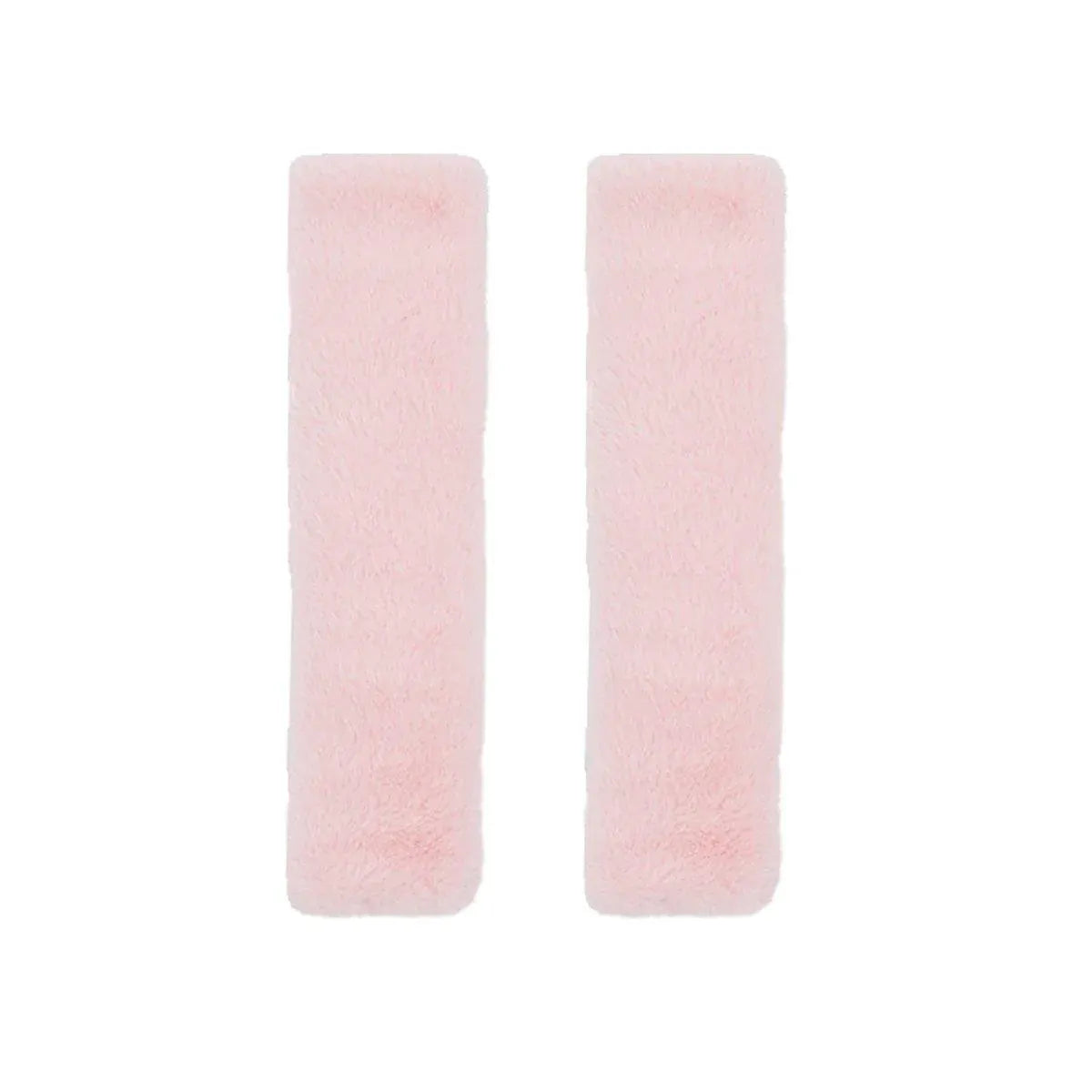 Winter Plush Shoulder Strap Cover Neck Cushion Pad for Comfortable Car Travel 2PCS - Pink