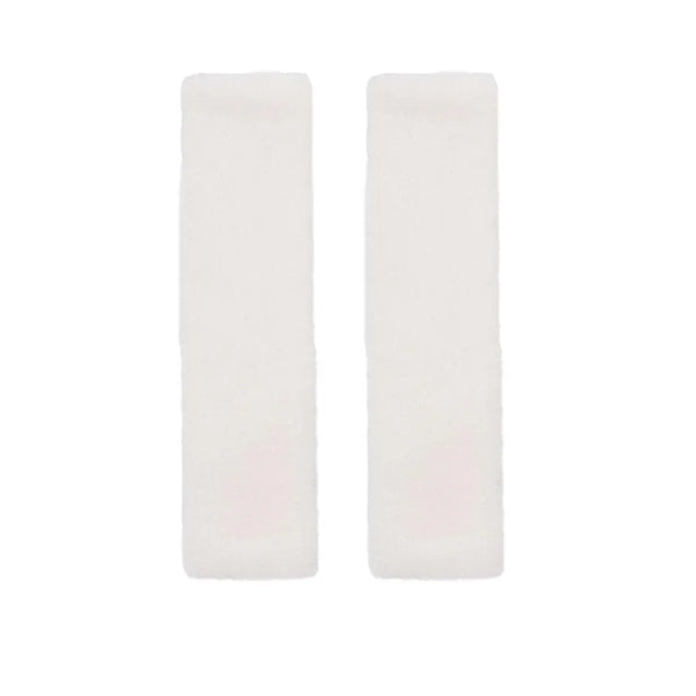 Winter Plush Shoulder Strap Cover Neck Cushion Pad for Comfortable Car Travel 2PCS - White