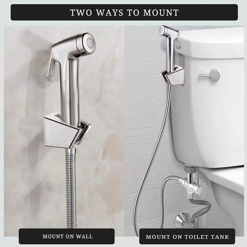 Shower Head Toilet Spray Douche Hand Held Bidet Jet Shattaf Kit Chrome Sprayer