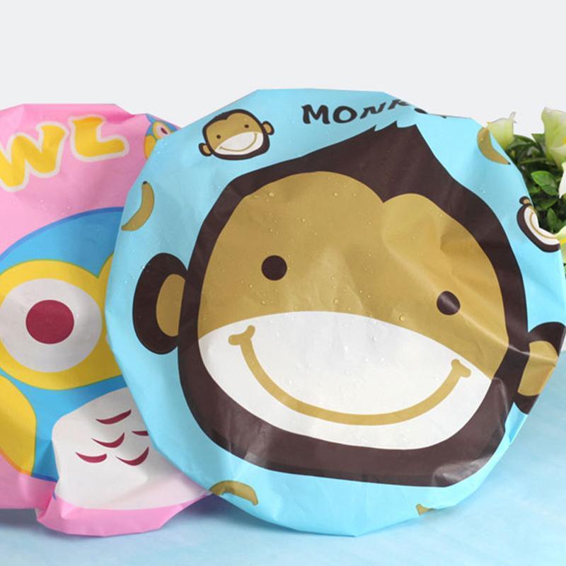 Reusable Women Girls Hair Wrap Waterproof Shower Bath Shower Cap Hat - Monkey