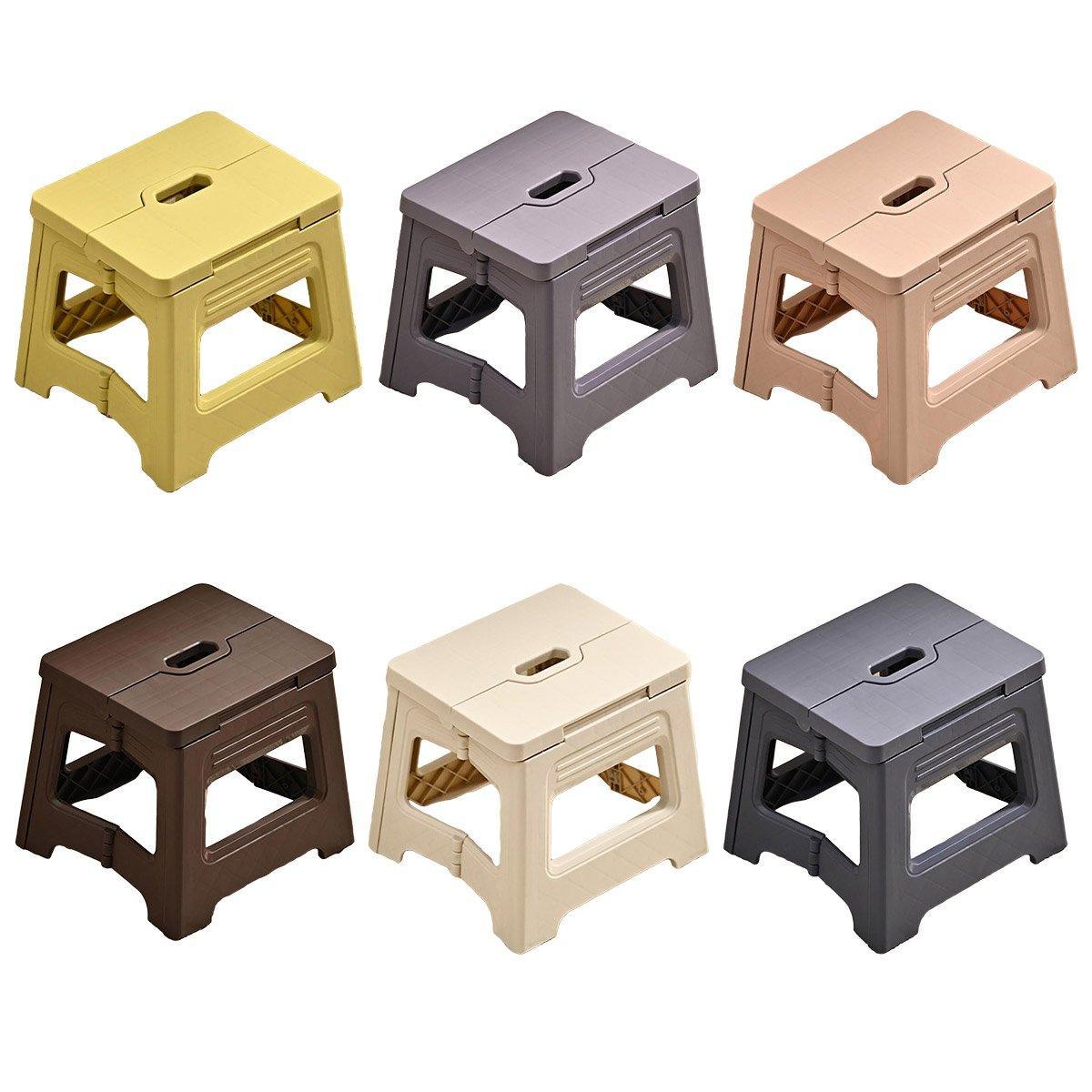 Portable Adjustable Folding Plastic Stool Retractable Outdoor Fishing Chair - Brown