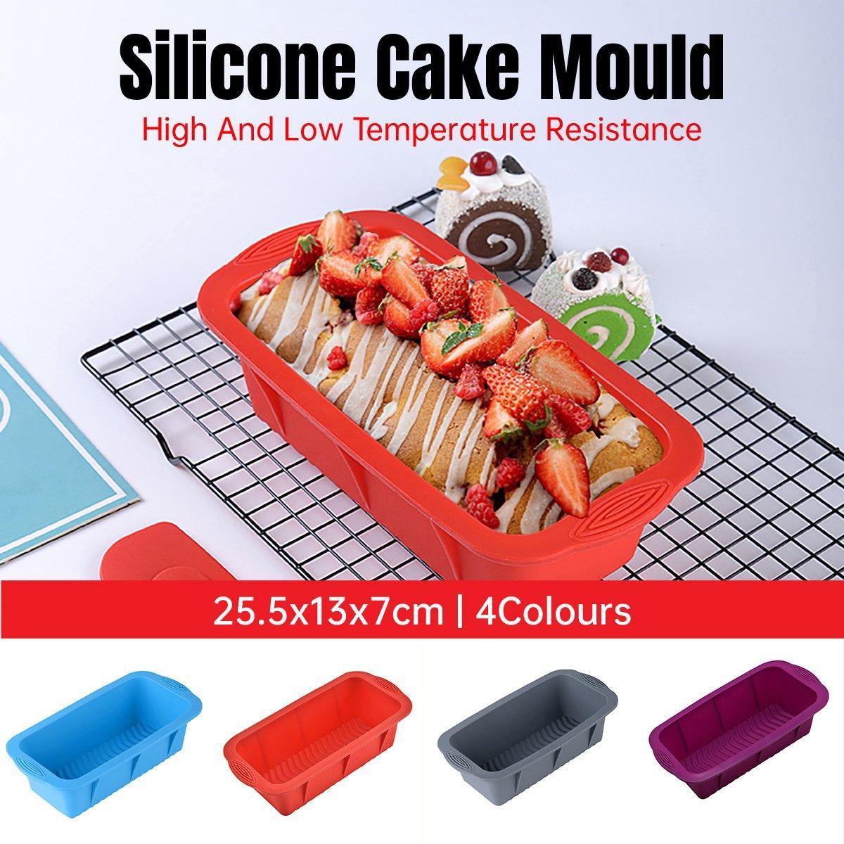 High Temperature Resistant Rectangular Silicone Cake Mold Baking Pan for Kitchen - Grey